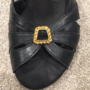 Black and gold clip on earrings